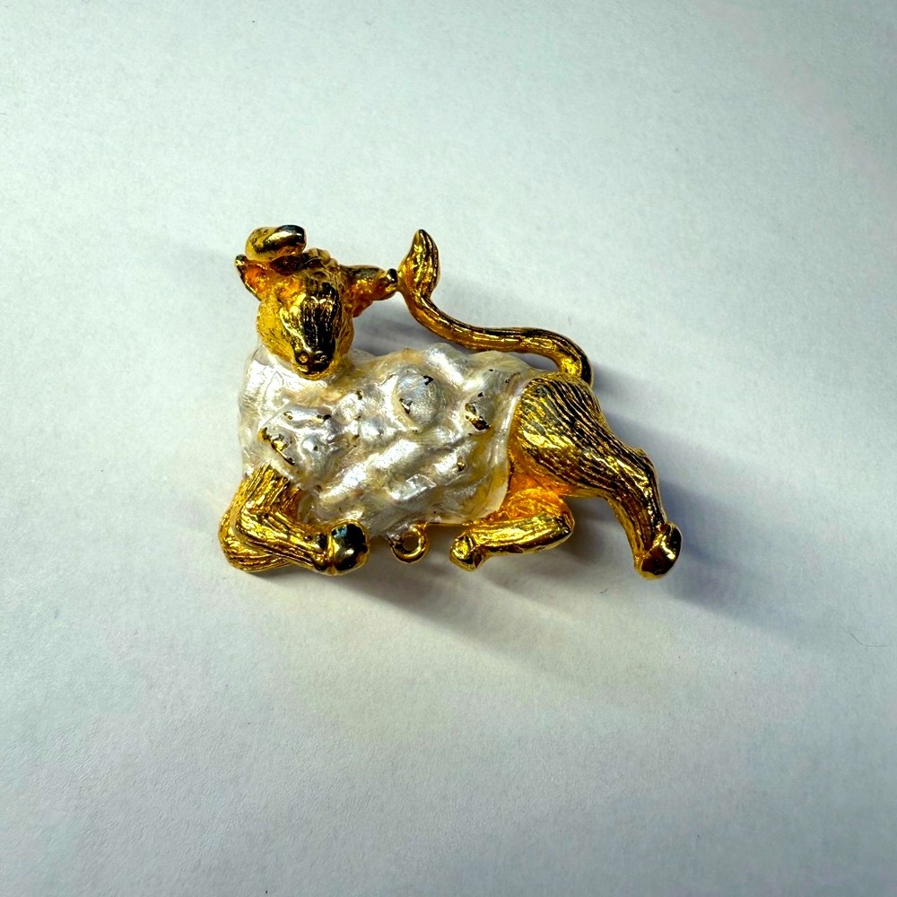 Vintage KJL Sheep Brooch Pin